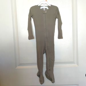 L'oved Baby Organic Zipper Footie in Seafoam